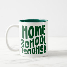 Caneca De Café Em Dois Tons Professor de Ensino Domiciliar | Design de Tipogra