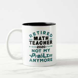 Caneca De Café Em Dois Tons Professor de Matemática Reformado 2020 Já Não 