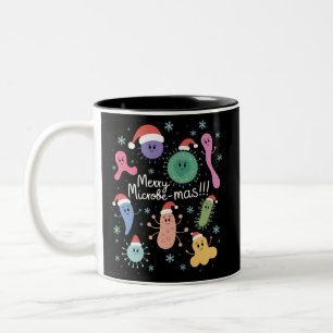 Caneca De Café Em Dois Tons Professor de Microbiologia do Natal Microbe