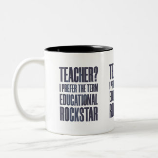 Caneca De Café Em Dois Tons Professor de Música Engraçado - Rockstar Educacion