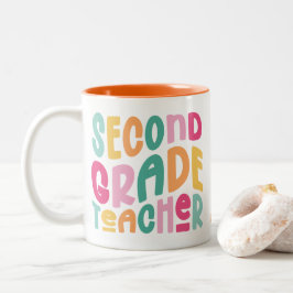 Caneca De Café Em Dois Tons Professor de Segunda Série Colorido