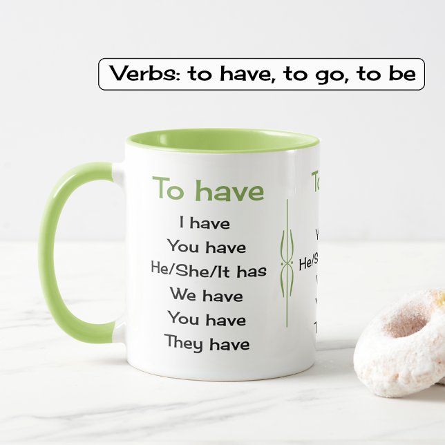 Caneca De Café Em Dois Tons Professor de verbos em inglês ou estudante (Showing combo mug option, lime color)