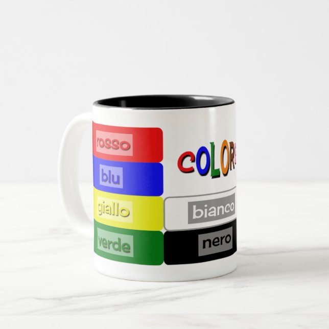 Caneca De Café Em Dois Tons professor de vocabulário italiano (Frente Esquerda)