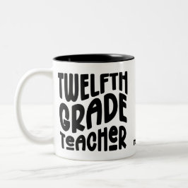 Caneca De Café Em Dois Tons Professor do Décimo Segundo Ano | Design de Texto 
