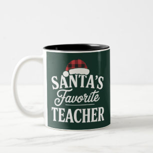 Caneca De Café Em Dois Tons Professor Favorito do Papai Noel Natal Ensina Alun