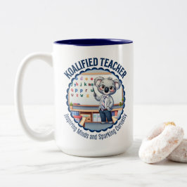 Caneca De Café Em Dois Tons Professor Koalified Cute Koala Considerou o dom ed