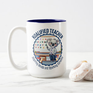 Caneca De Café Em Dois Tons Professor Koalified Cute Koala Considerou o dom ed