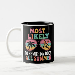 Caneca De Café Em Dois Tons Professor Mais Propenso a Estar Com Meus Cachorros