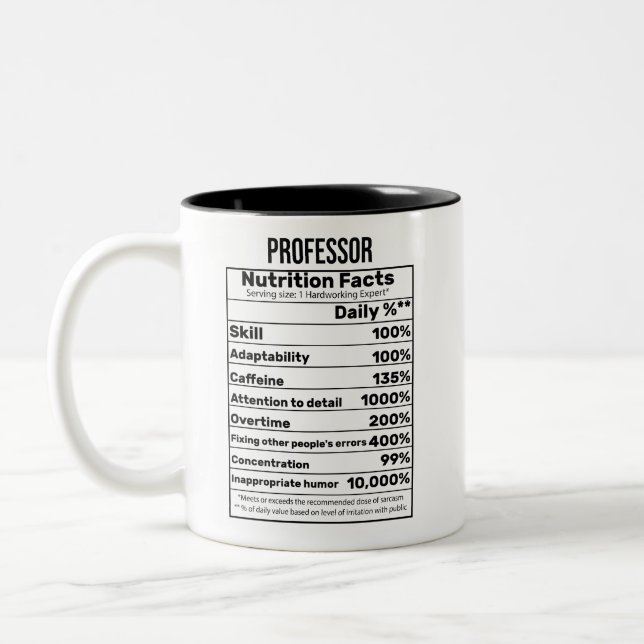 Caneca De Café Em Dois Tons Professor Nutrition Fata Ideias Engraçadas (Esquerda)