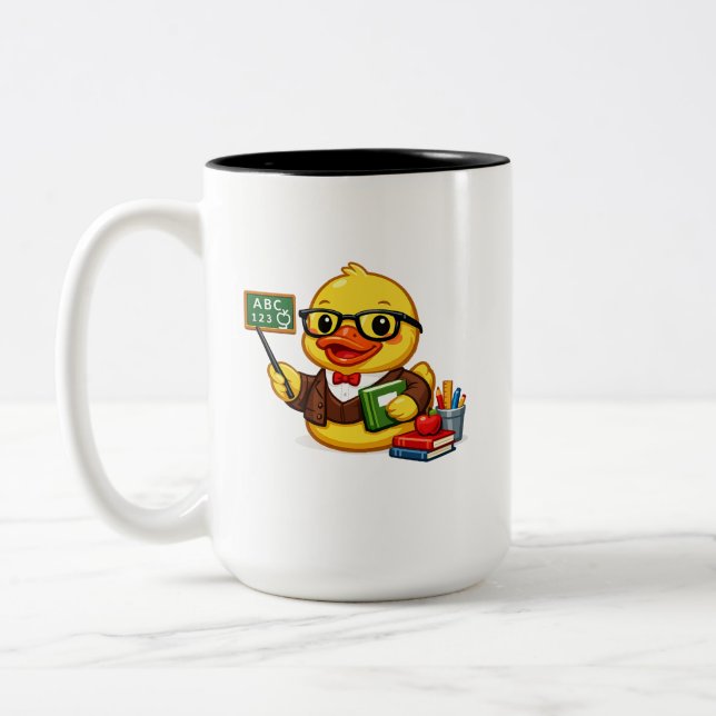 Caneca De Café Em Dois Tons Professor Pato de Borracha (Esquerda)