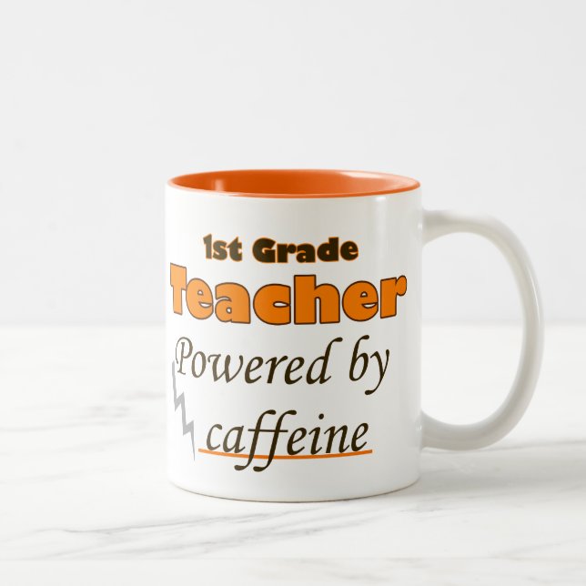 Caneca De Café Em Dois Tons Professora da 1rua com cafeína (Direita)