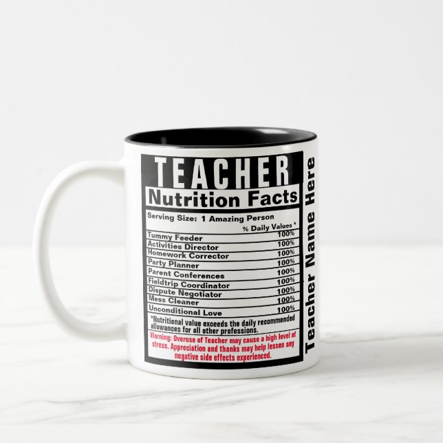 Caneca De Café Em Dois Tons Professora Engraçada Gift Mug (Esquerda)