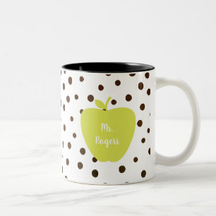 Caneca De Café Em Dois Tons Professora Neon Apple da Bolinhas Moderna