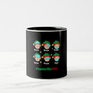 Caneca De Café Em Dois Tons Professores de Natal 2020, Gift de Máscara de Vist