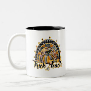 Caneca De Café Em Dois Tons Professores De Pedra Ou Ensino De Arco-Íris Cute D