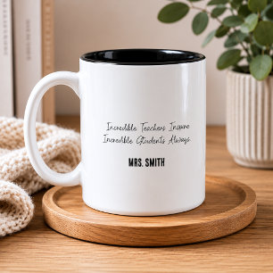 Caneca De Café Em Dois Tons Professores Incríveis Inspiram Alunos Incríveis
