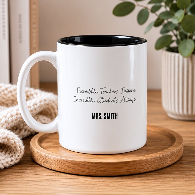 Caneca De Café Em Dois Tons Professores Incríveis Inspiram Alunos Incríveis (Criador carregado)
