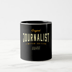 Caneca De Café Em Dois Tons Profissão De Cargo Funny Jornalista