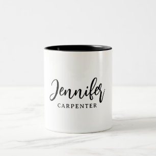 Caneca De Café Em Dois Tons Profissional elegante moderno minimalista adicione