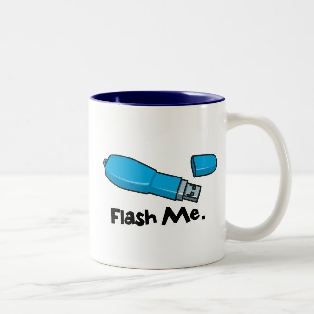 Caneca De Café Em Dois Tons projete-me design de pen drive (Direita)