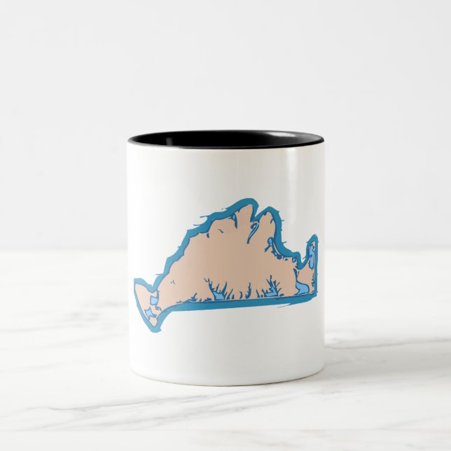 Caneca De Café Em Dois Tons Projeto do "mapa" do Martha's Vineyard (Centro)
