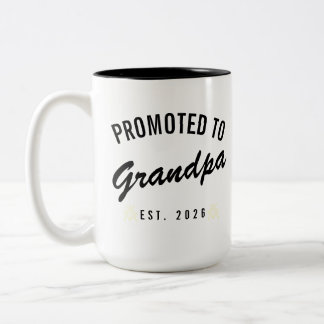Caneca De Café Em Dois Tons Promoted to Grandpa Est. 2026