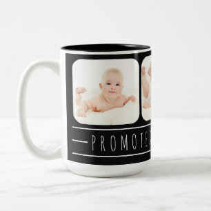 Caneca De Café Em Dois Tons Promovido a Avô 3 Foto Preto Branco