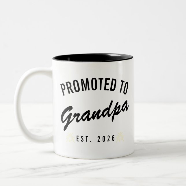 Caneca De Café Em Dois Tons Promovido a Avô Est. 2026 (Esquerda)