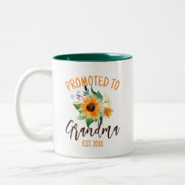 Caneca De Café Em Dois Tons Promovido à vovó Floral Sunflower Personalizado