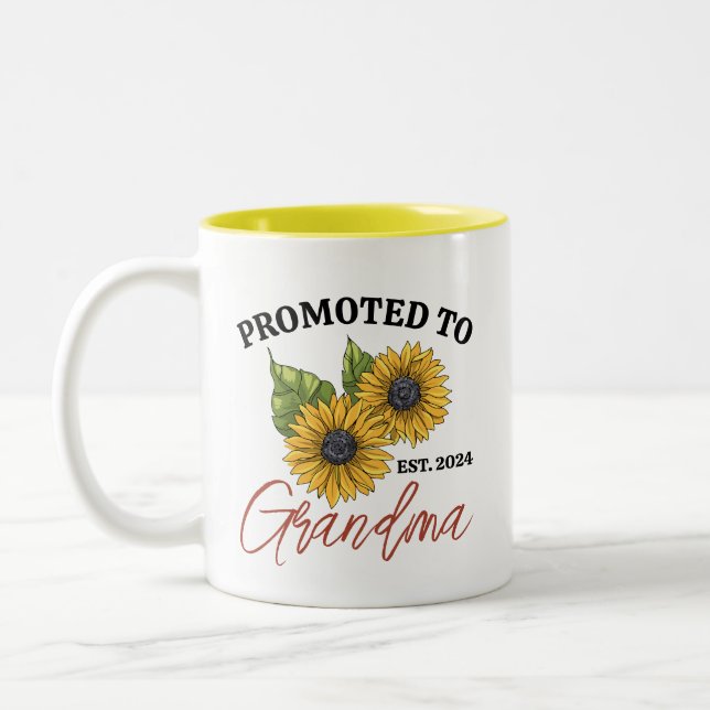 Caneca De Café Em Dois Tons Promovido à vovó Sunflower Customize (Esquerda)