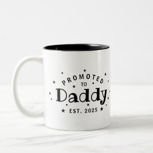Caneca De Café Em Dois Tons Promovido Ao Pai Personalizado Dom Pai