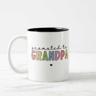 Caneca De Café Em Dois Tons Promovido ao vovô novo para ser presentes