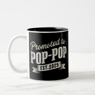 Caneca De Café Em Dois Tons Promovido Para Pop-Pop No Est 2025, Pop De Pop De