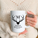 Caneca De Café Em Dois Tons Proposta de Padrinho de casamento de Deer Best Man<br><div class="desc">Pop a pergunta para seus padrinhos de casamento com nossa Rústica Monograma Deer Best Man Proposta Coffee Mug! Apresentando um encantador design de veados com um monograma personalizado, esta caneca é a maneira perfeita de pedir ao seu melhor homem ou padrinhos de casamento que fiquem do seu lado no dia...</div>