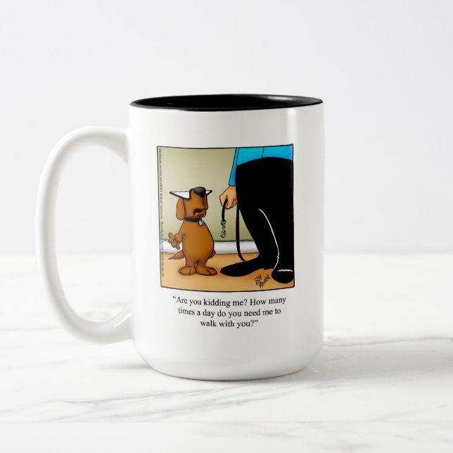 Caneca De Café Em Dois Tons Proprietário de Cachorro Humor Coffee Mug (Esquerda)