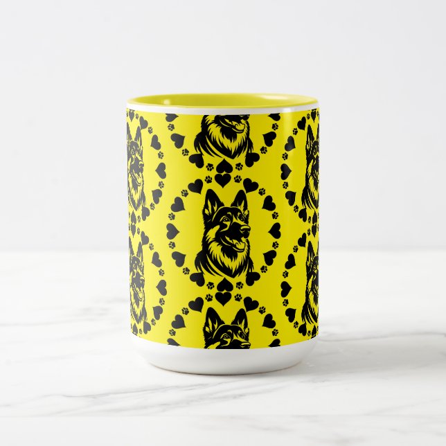 Caneca De Café Em Dois Tons Proprietário do german shepherd (Centro)