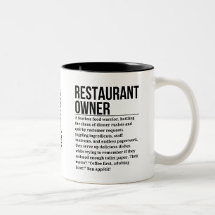 Caneca De Café Em Dois Tons Proprietário do Restaurante