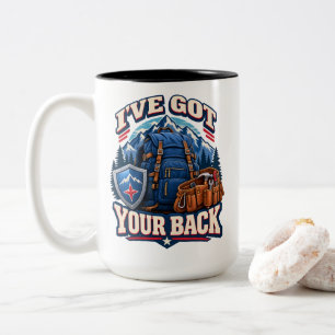 Caneca De Café Em Dois Tons Protetor Eu Estou Aqui Equipe de Caminhada