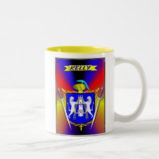 CANECA DE CAFÉ EM DOIS TONS PROTETOR HERÁLDICO E CRISTA DA FAMÍLIA IRLANDESA