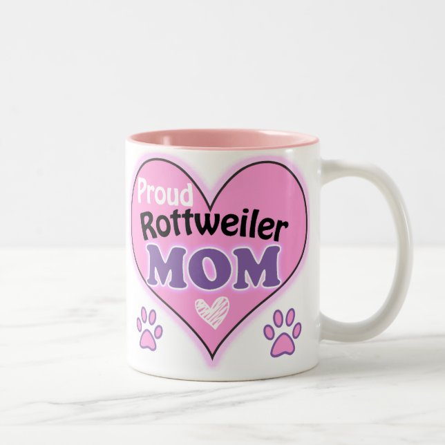 Caneca De Café Em Dois Tons Proud Rottweiler Mom (Direita)