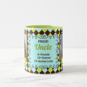 Caneca De Café Em Dois Tons Proud Uncle Green and Brown Arglye Photos