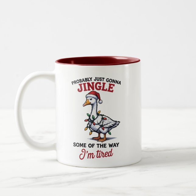 Caneca De Café Em Dois Tons Provavelmente Vou Só Tilintar Um Pouco No Natal (Esquerda)