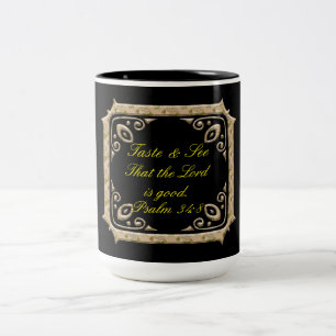 Caneca De Café Em Dois Tons Provei & Vede que o Senhor é bom. Salmo 34:8
