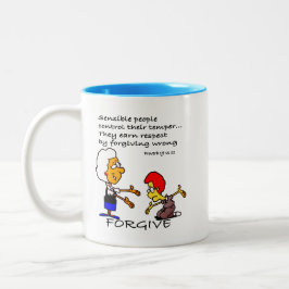 Caneca De Café Em Dois Tons Proverb 19-11 Pessoas Sensíveis Controlam Seu Temp