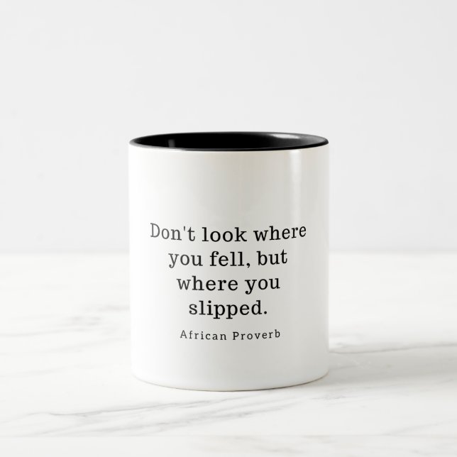 Caneca De Café Em Dois Tons Proverbo Africano (Centro)