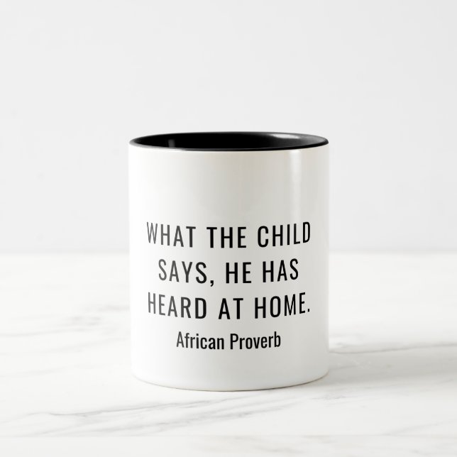 Caneca De Café Em Dois Tons Proverbo Africano (Centro)