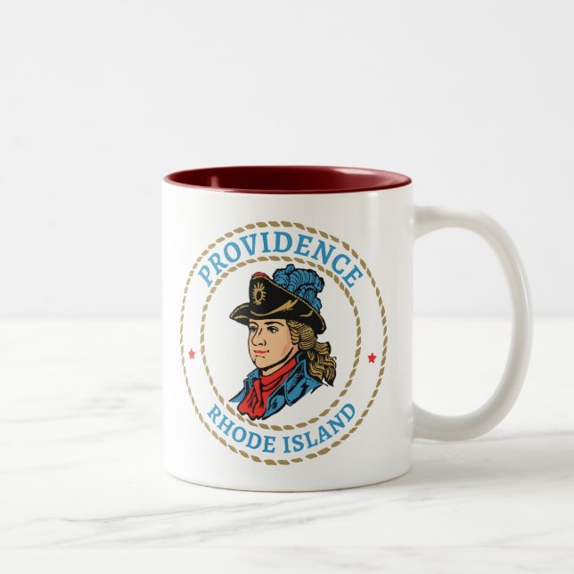 Caneca De Café Em Dois Tons Providence Rhode Island Colonial (Direita)