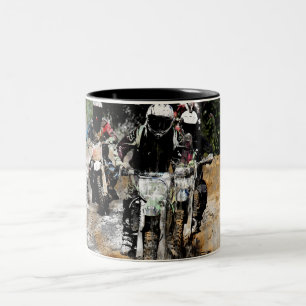 Caneca De Café Em Dois Tons Próximo! - Piloto do motocross