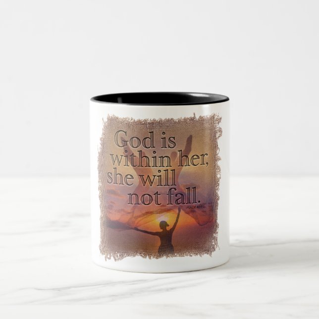 Caneca De Café Em Dois Tons PSALM 46:5 - Coffee Mug (Centro)