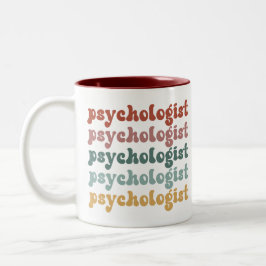 Caneca De Café Em Dois Tons Psicóloga Graduação de Estudantes Retro Psicologia